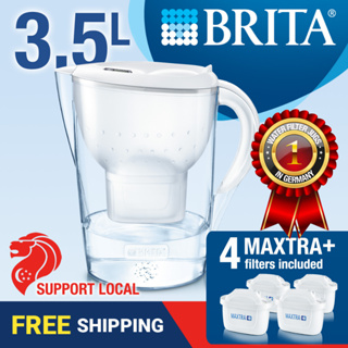 BRITA Aluna Water Filter Jug 3.5 L Water Cleaner Pitcher Includes 1 MAXTRA+  Filter Cartridge Purification Filter White Colour