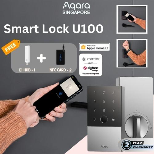 AQARA U100 Smart Door Lock Home Digital Door Lock Set | Shopee Singapore