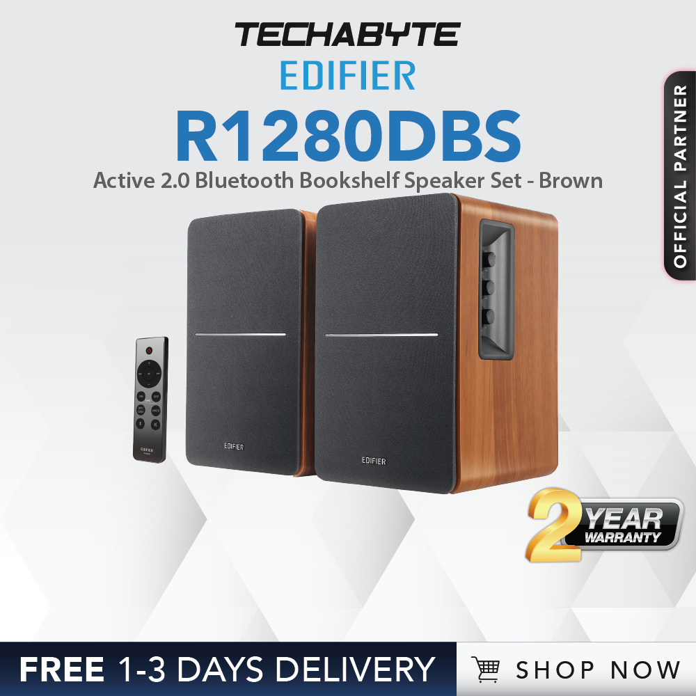 [FAST SHIP] Edifier R1280DBS Bluetooth Bookshelf Speakers (Black