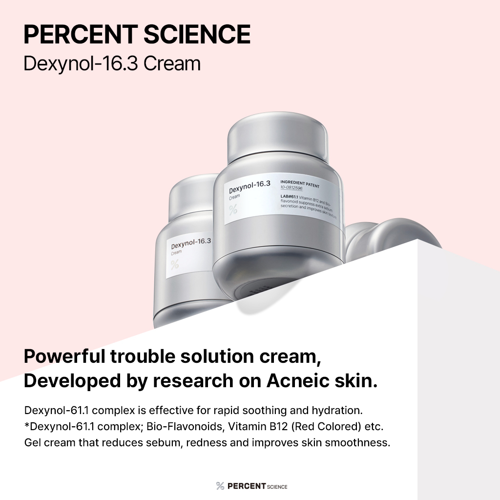 Percent Science Dexynol16.3 Cream, troubled and acne skin , Daily