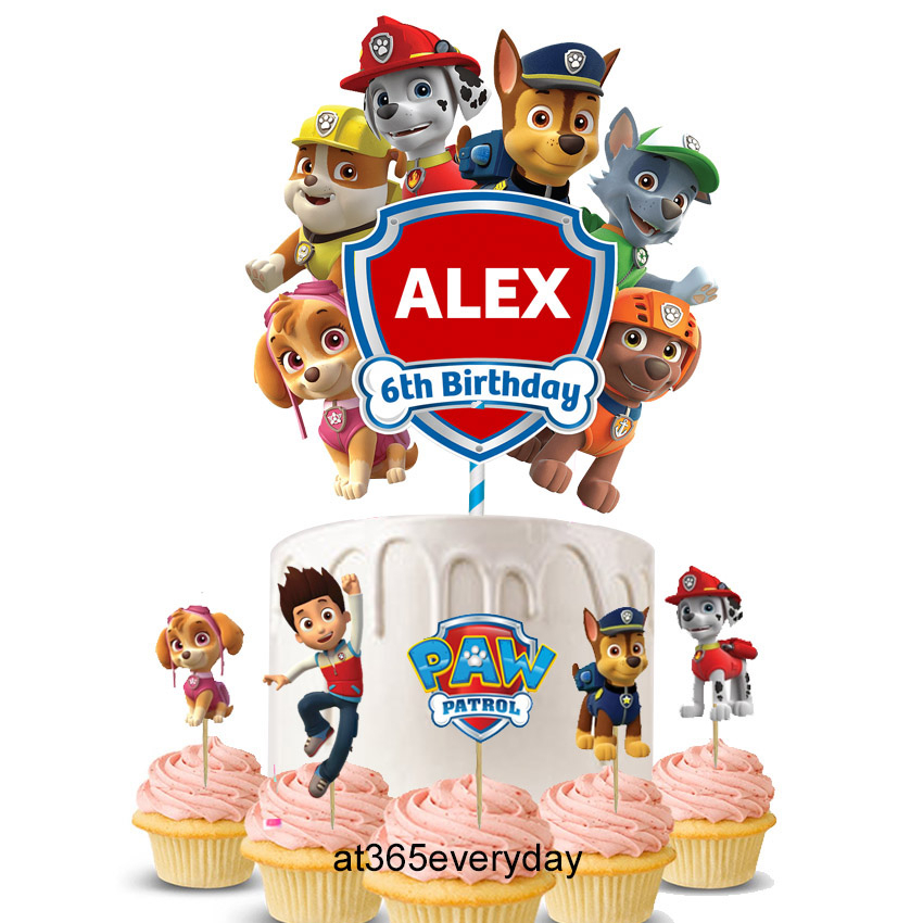 [SG SELLER] Paw Patrol Mini Cupcake Toppers 15 pieces, Paw Patrol