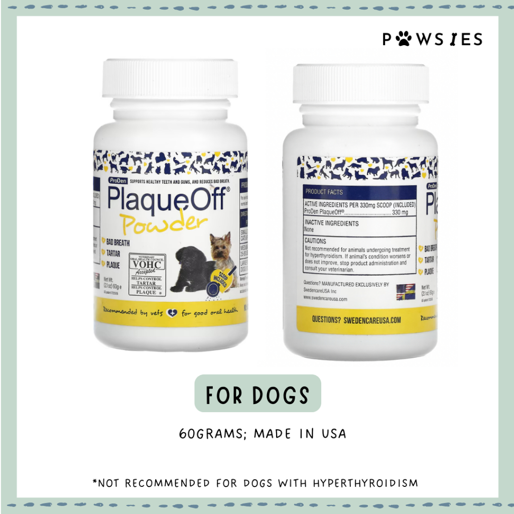 60G 180G ProDen PlaqueOff VOHC approved food powder supplement dog