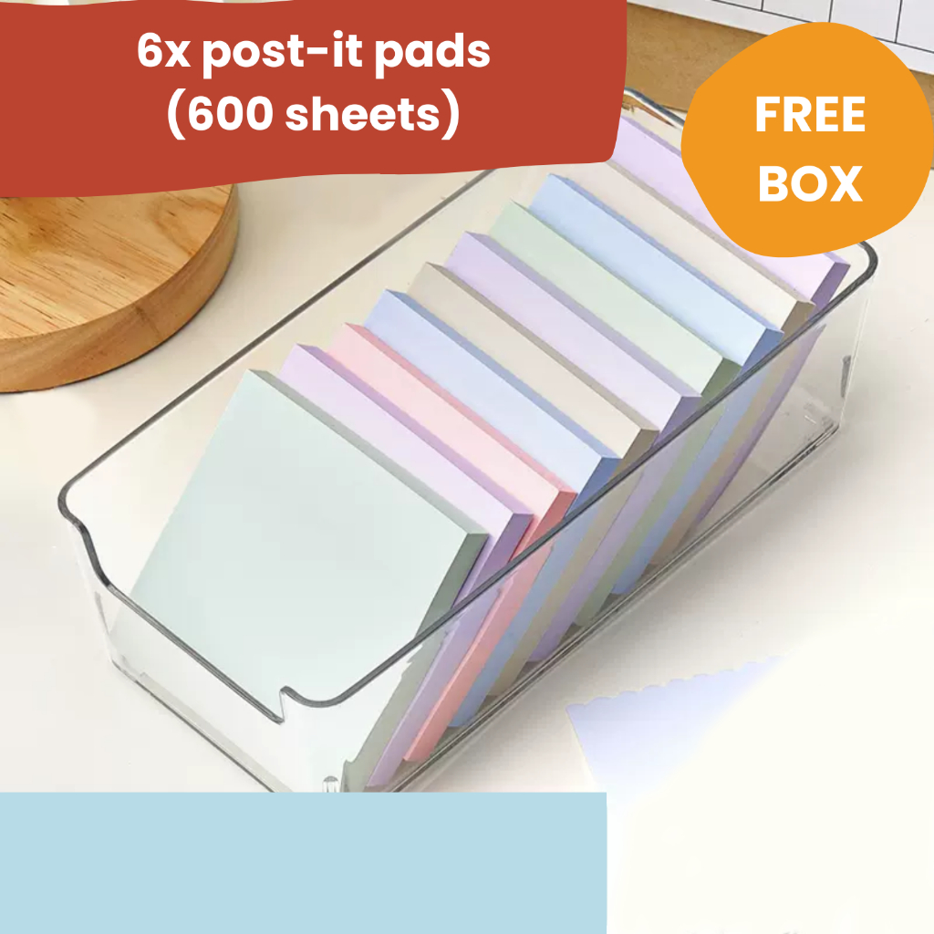 [SG Ready Stocks] 600pcs Rainbow Sticky Notes (FREE Organiser) | Shopee ...