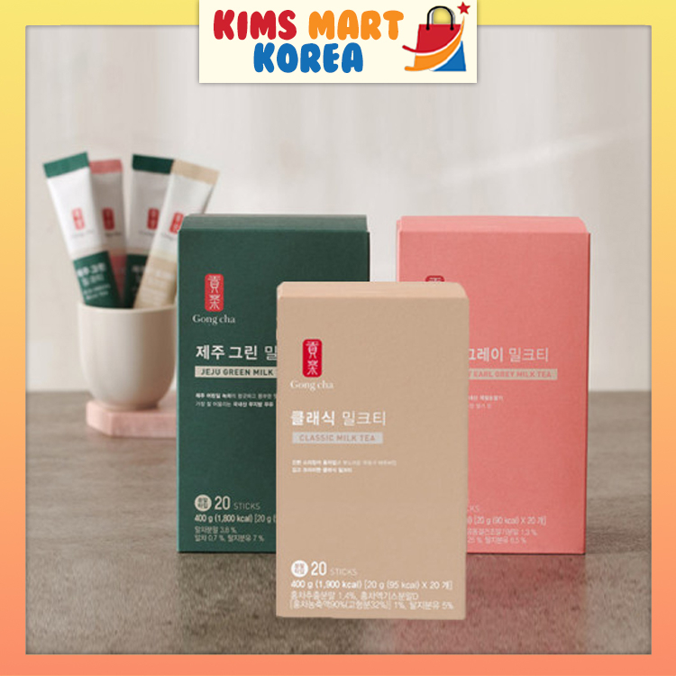 Gong Cha Classic Milk Tea Jeju Green Milk Tea Strawberry Earl Grey Milk Tea Korean Milk Tea Powder Stick Drink 20g x 20pcs