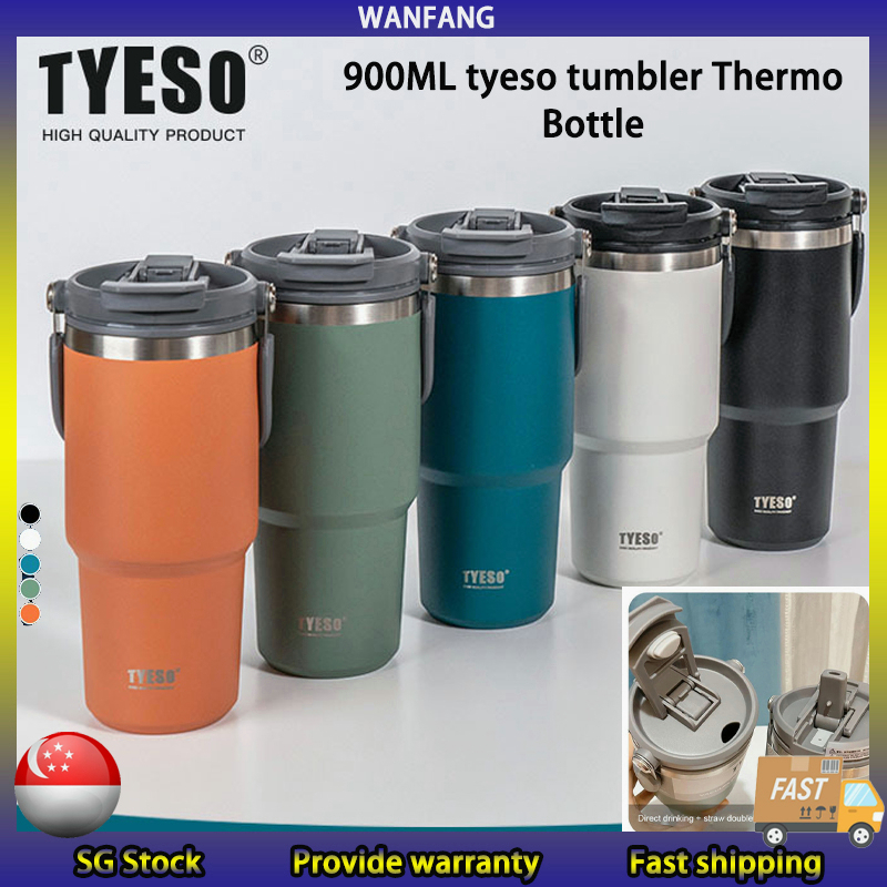 SG STOCK 900ml Tyeso Tumbler With Handle Portable Thermal Flask Stainless Steel Water Bottle