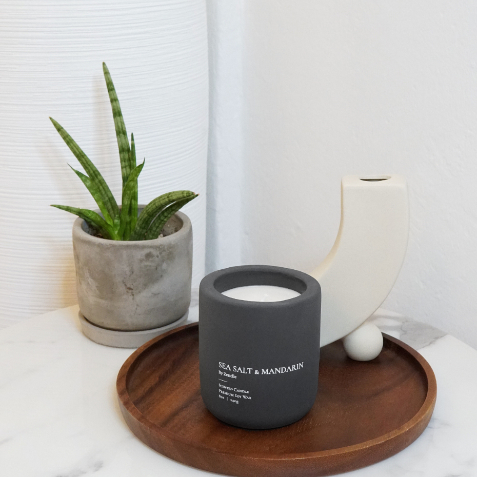 Zendle Sea Salt & Mandarin Scented Candle (8oz) Shopee Singapore