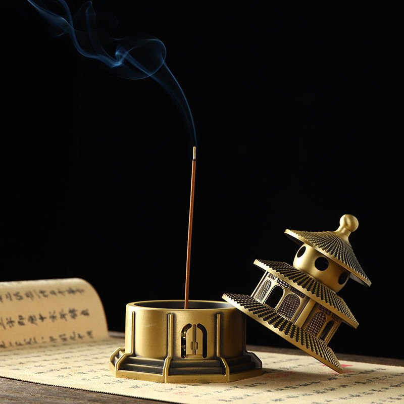 Temple of Heaven Incense Burner】【天坛黄铜盘香炉】塔香檀香沉香艾