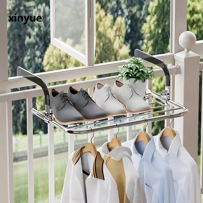 【SG Stock】Portable Clothes Drying Rack for Balcony Railings Windowsill ...
