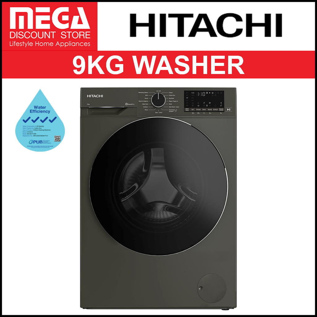 HITACHI BD90YFVEM 9KG FRONT LOAD WASHER (4 TICKS) Shopee Singapore