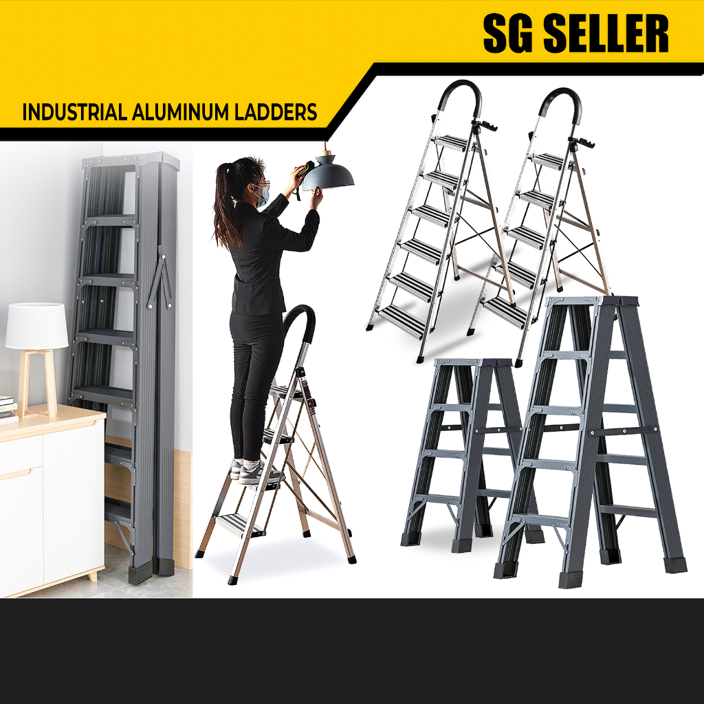 [SG SELLER] Ladder Foldable Aluminium Platform Step Stool Ladder