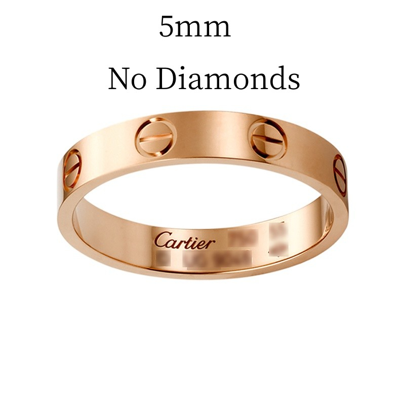 Hot Sale Car tier LOVE WEDDING BAND Ring no Diamond Classic Ring Couple Ring 5mm Shopee Singapore