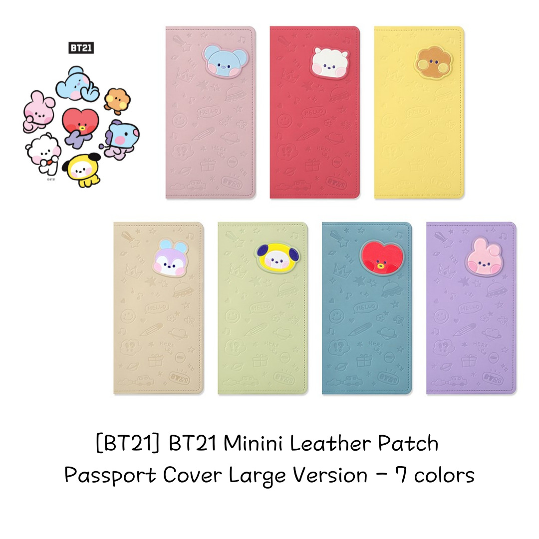 [BT21] BT21 Minini Leather Patch Passport Cover Large Version 7