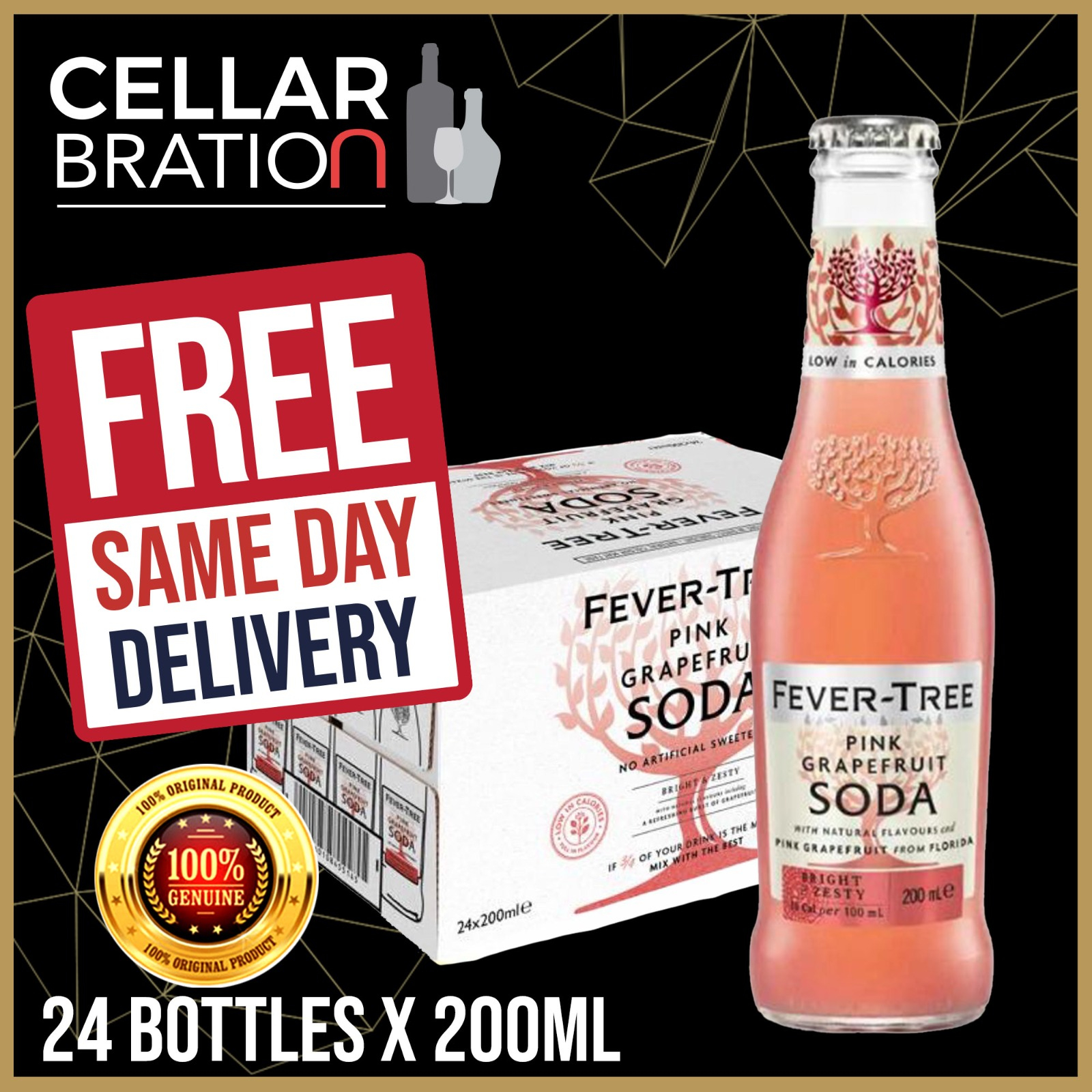 Fever Tree Pink Grapefruit Soda (24 bottles x 200ml) Shopee Singapore