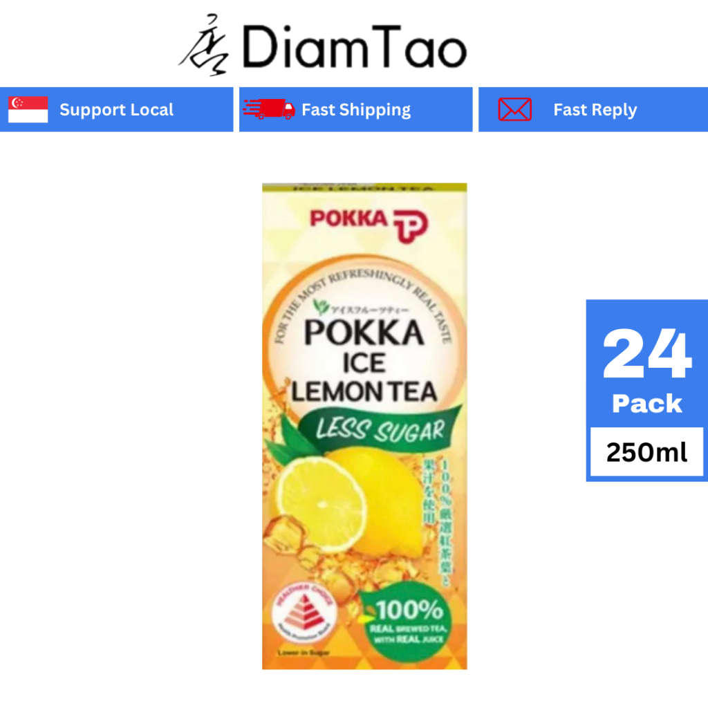 Pokka Ice Lemon Tea Less Sugar 250ml x 24 Packets Shopee Singapore