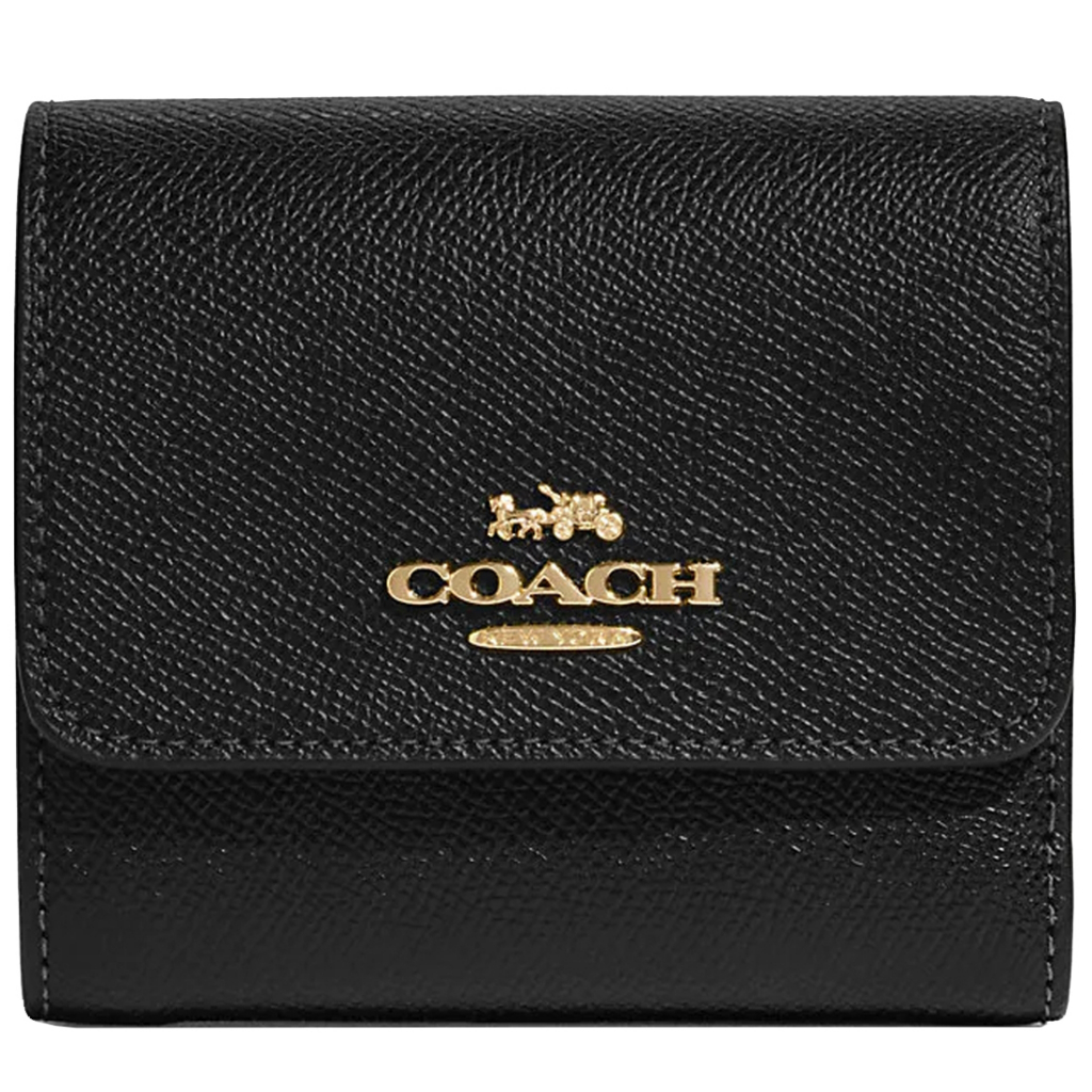 Coach Small Trifold Wallet in Black CF427 | Shopee Singapore