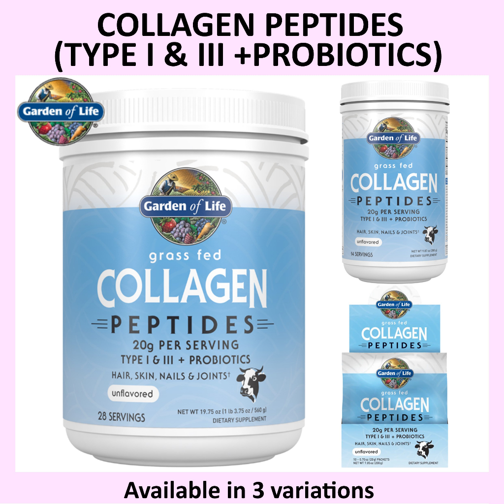 Garden of Life Collagen Peptides +Probiotics, unflavored, Type I & III