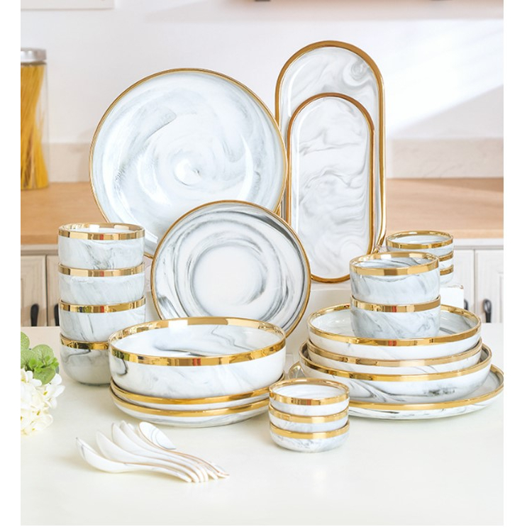 Marble dish set hot sale