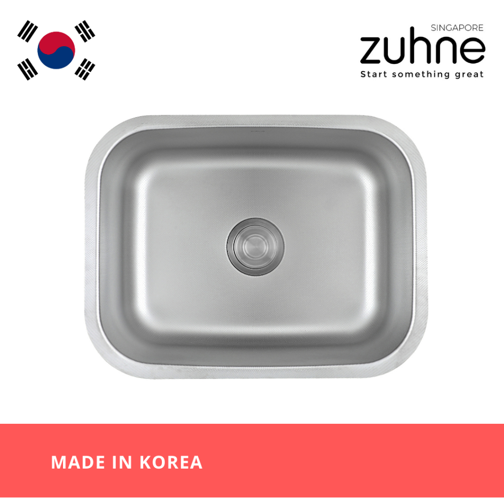 ZUHNE 58cm Ultra Matte Scratch Resistant Stainless Steel Undermount Kitchen Sink, Single Bowl