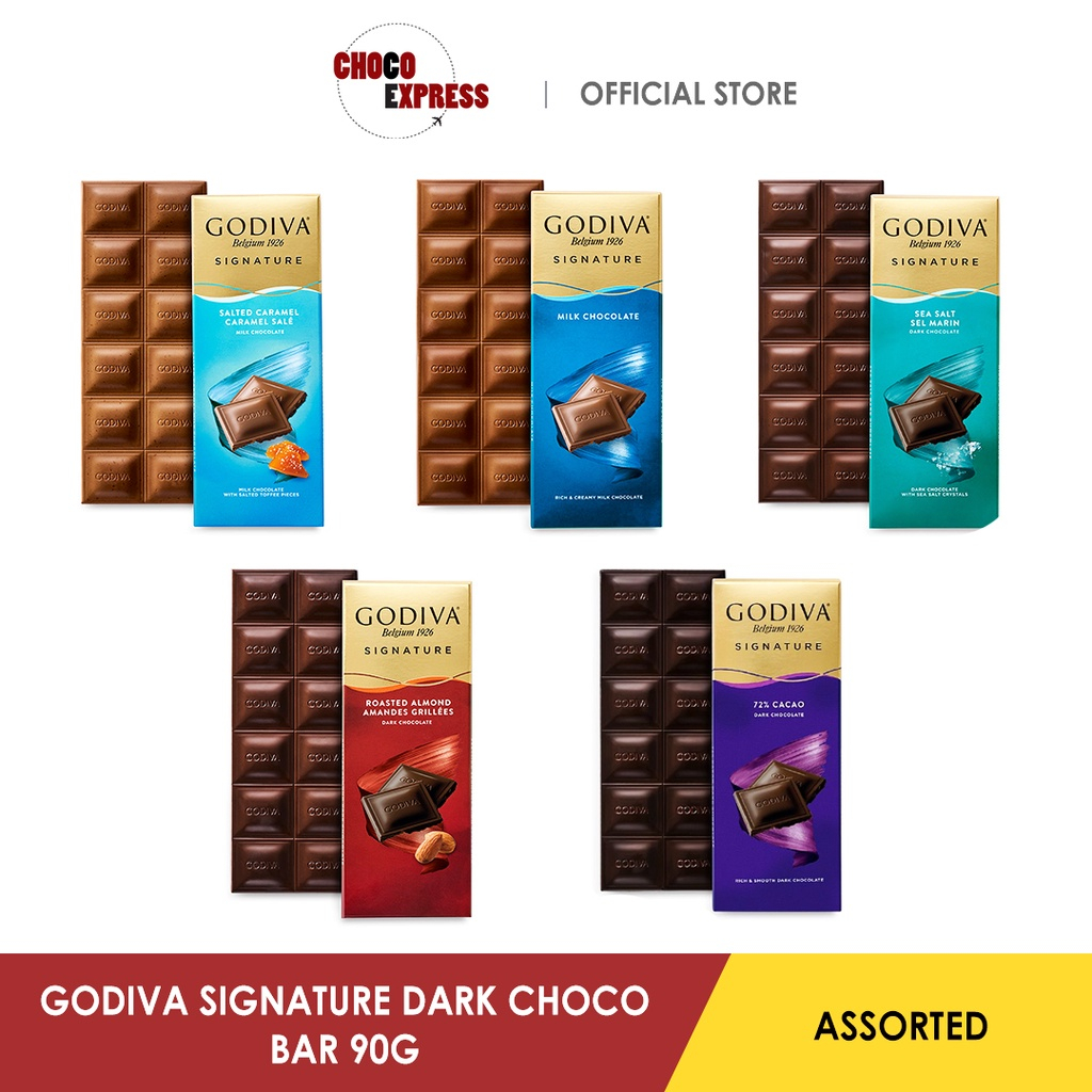 CHOCO Godiva Signature Dark Chocolate Bar 90g Assorted Flavors (With