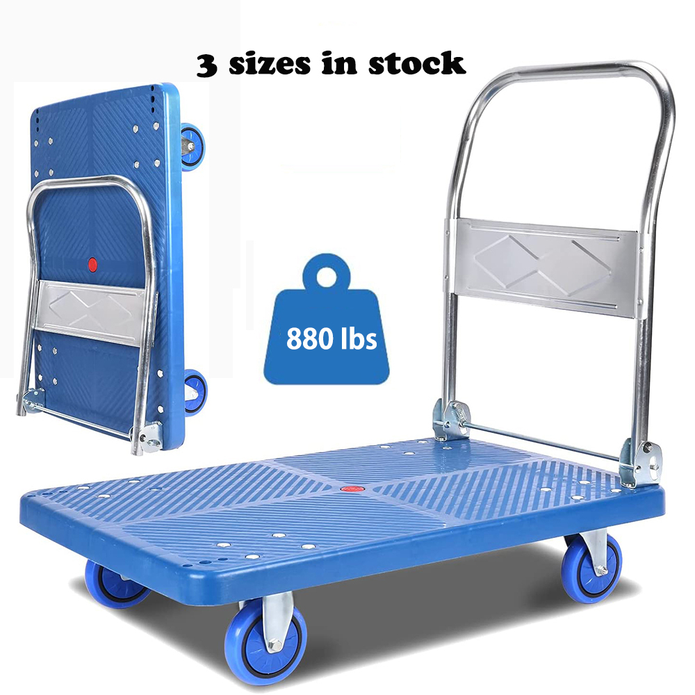 thumbnail interactive-video image 1 of Crystals 2-in-1 Folding Hand Truck & Platform Cart – 120kg Capacity, Portable Sack Trolley 1 of 3