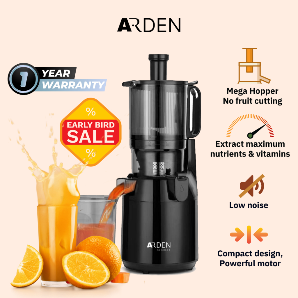 Arden Extra Large Cold Press Slow Juicer, Easy to Clean, Pulp Measuring