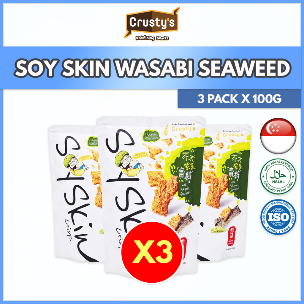 Crusty's Wasabi Seaweed Soy Skin Crisps (100g Packet) Shopee Singapore