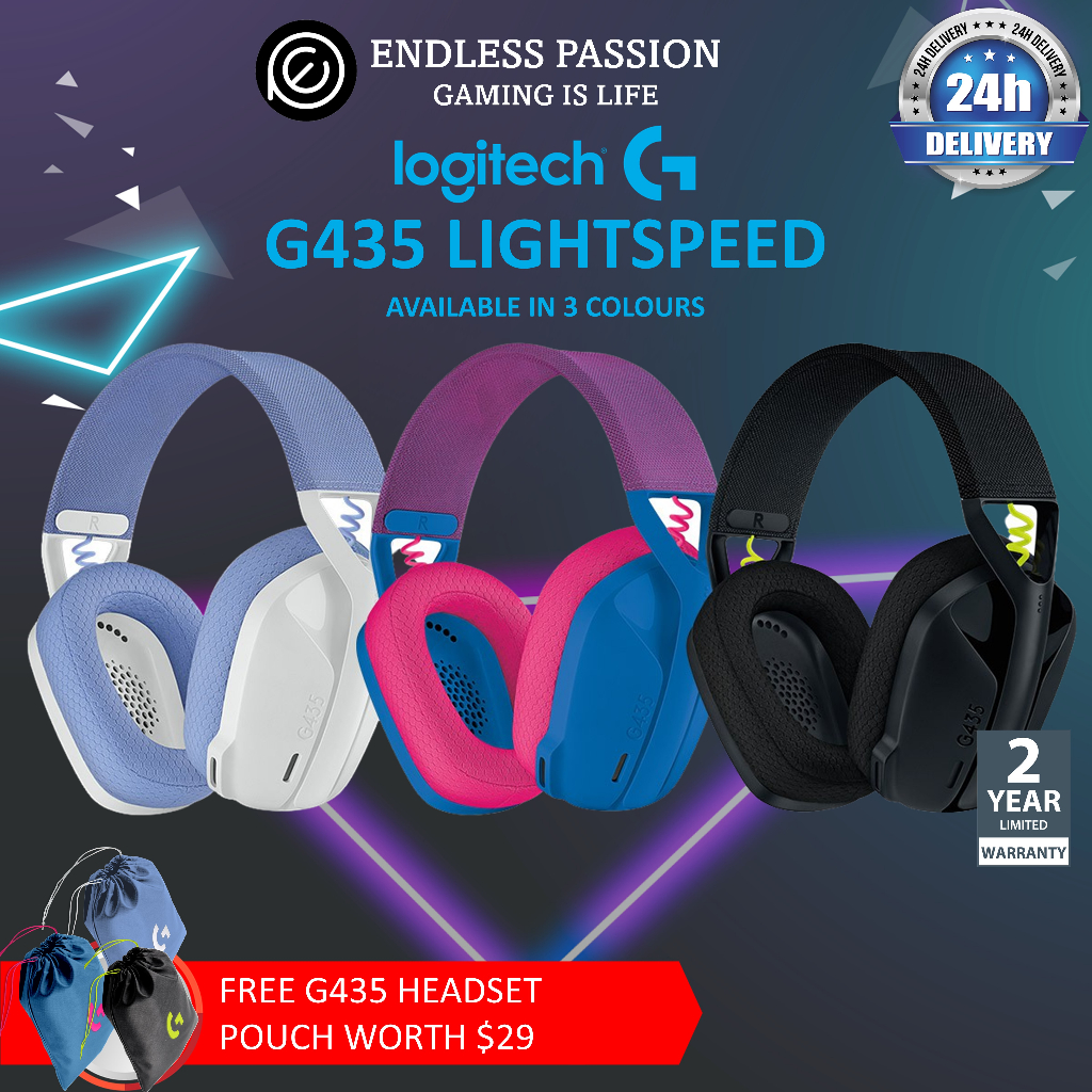 Logitech G435 Lightspeed and Bluetooth Wireless Gaming Headset Shopee