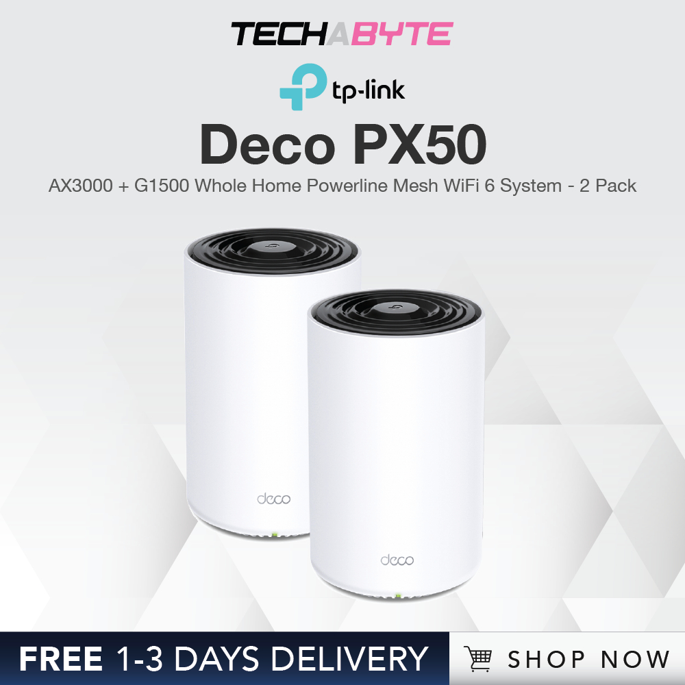 TPLink Deco PX50 AX3000 + G1500 Whole Home Powerline Mesh WiFi 6