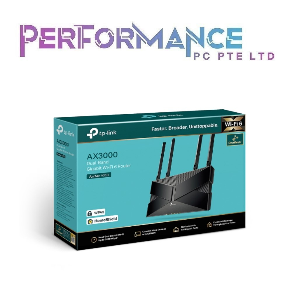 TP-LINK Archer AX53 AX3000 Dual Band Gigabit Wi-Fi 6 Router （ 3 Years ...