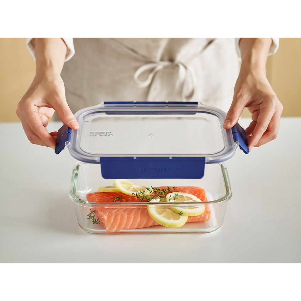 LocknLock Top Class Glass Food Containers with Tritan Lid, Square and ...