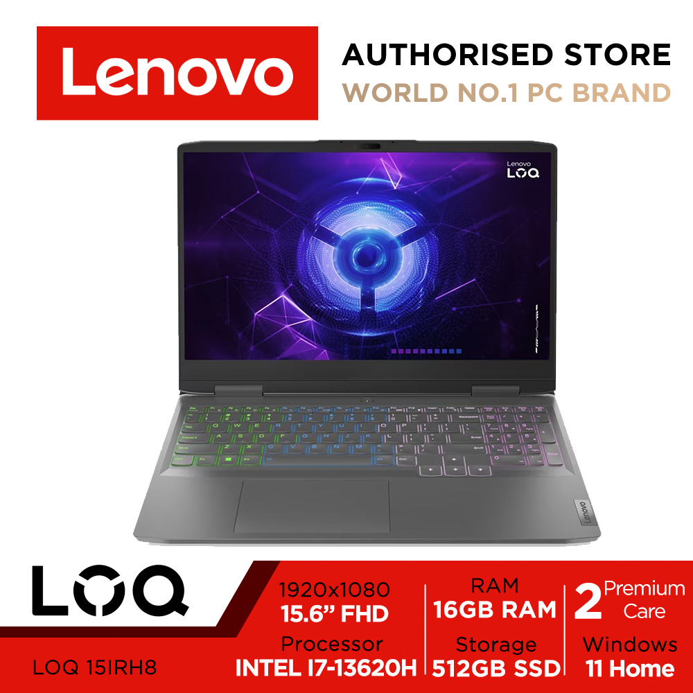 Lenovo LOQ 15IRH8 82XV005BSB | 15.6' FHD | RTX 4060 | Intel i7-13620H | 16GB RAM | 512GB SSD | Win11 | 2Y Premium Care