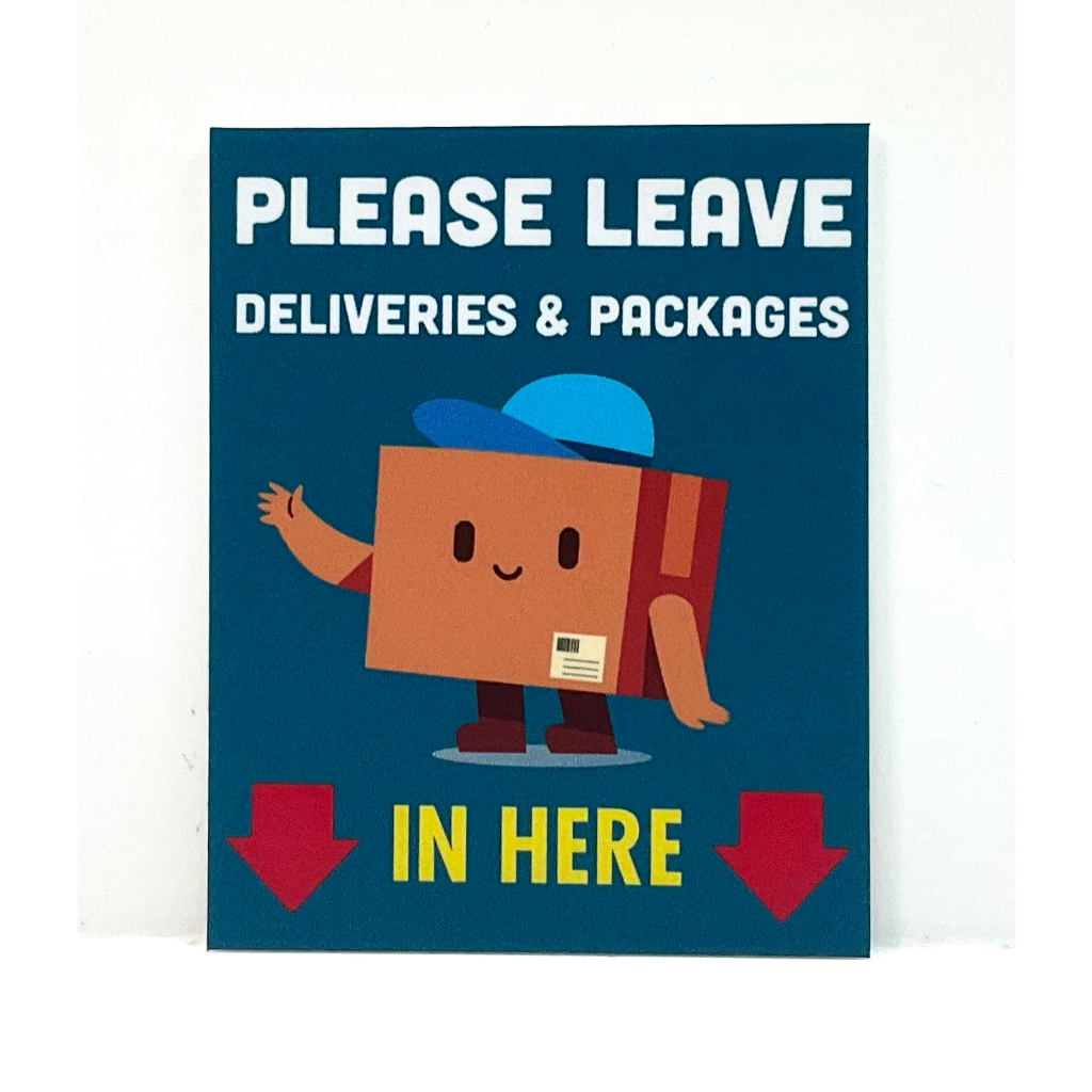 Please Leave Parcel Here Sign Signage 80mm X 100mm Delivery Sign