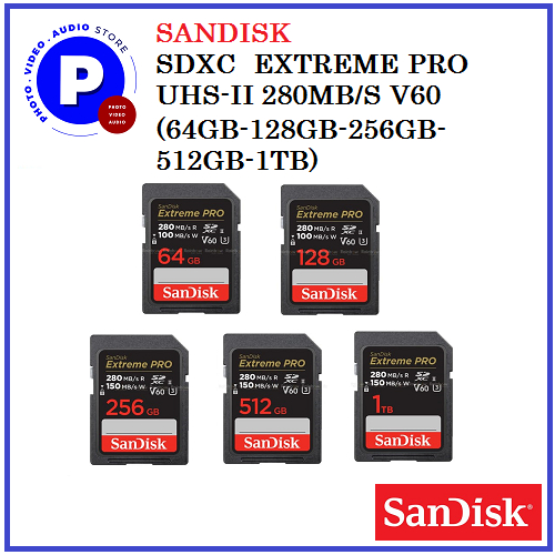 SanDisk Extreme PRO 64 GB Class 3/UHS-II (U3) V90 SDXC