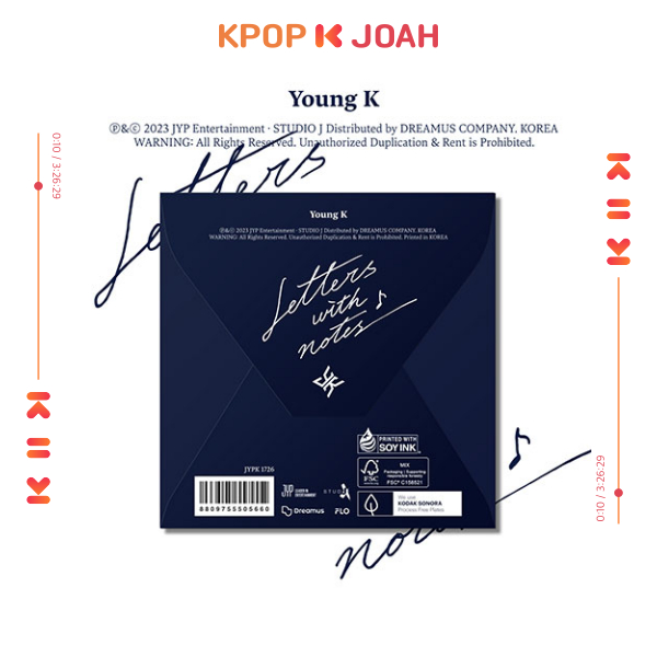 Young K 1st Full Album Letters with notes (Digipack Ver