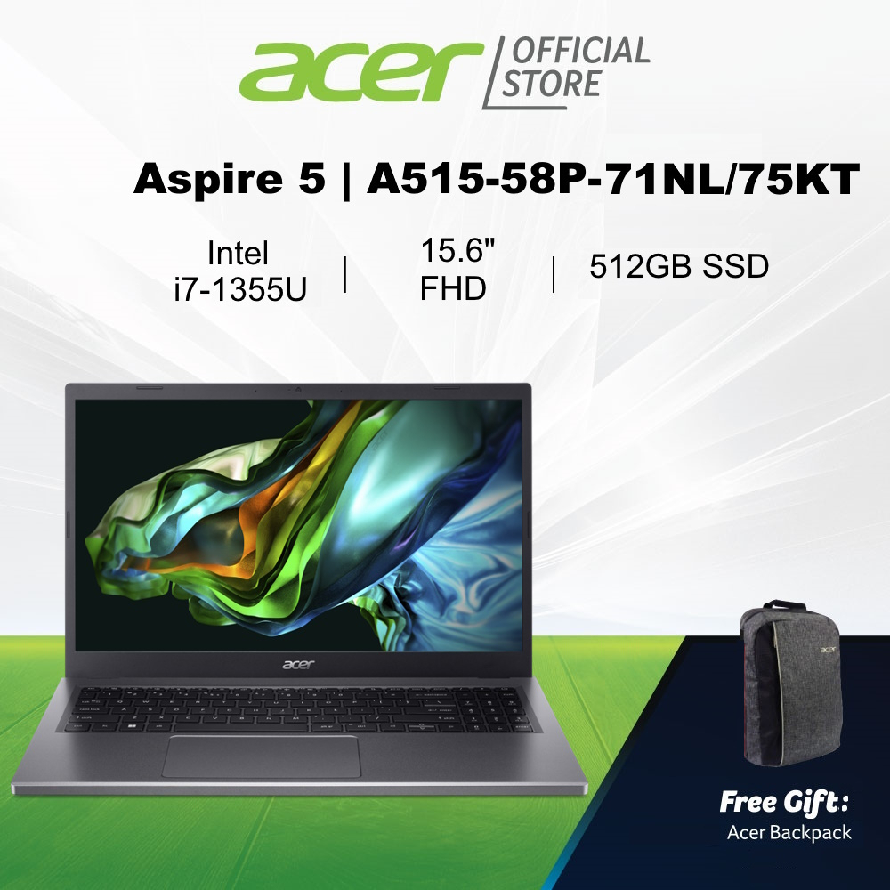 13th Gen Intel Core I7 1355u Acer Aspire 5 A515 58p 71nl75ktgray 156 Inches Fhd Laptop 