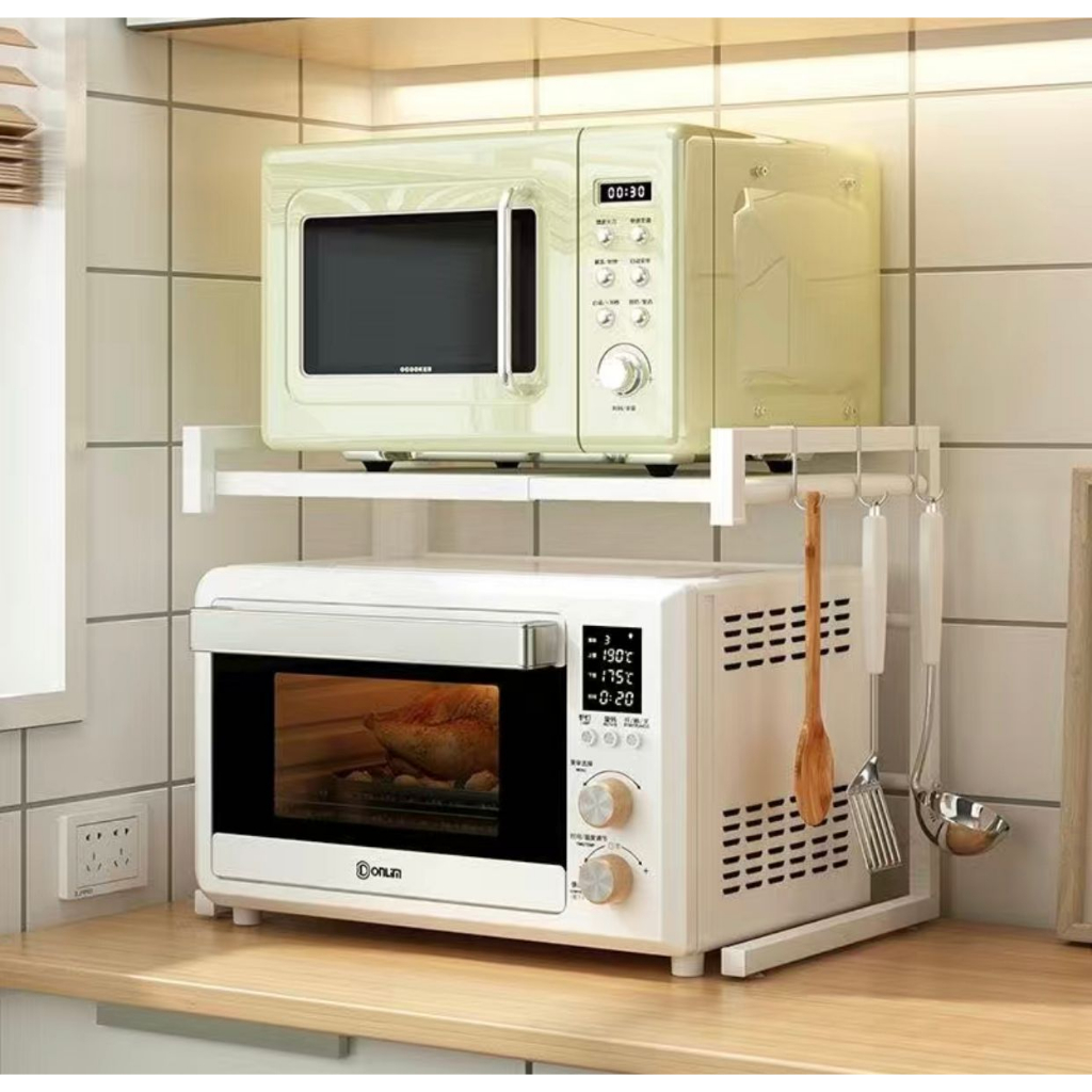 【SG Ready Stock】 Retractable Microwave Oven Rack Expandable Microwave