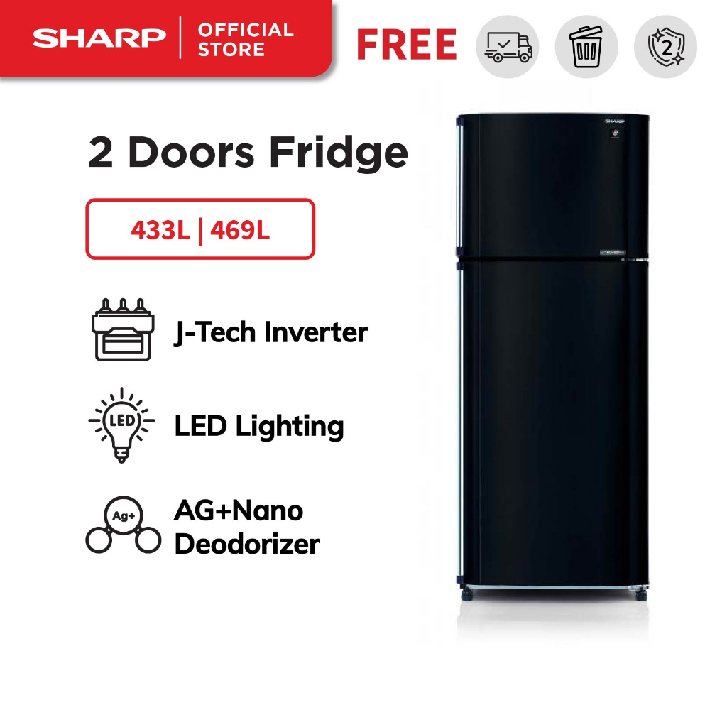 SHARP 2 Doors Inverter 433L/469L Refrigerator SJU43P/SJU47P U PRO