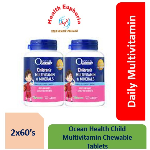 Ocean Health Child Multivitamin Chewable Tablets Twin Pack (2x60s