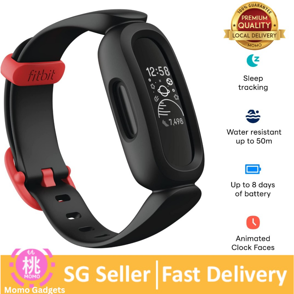 Fitbit Ace 3 Activity Tracker for Kids 6 One Size Black Racer Red