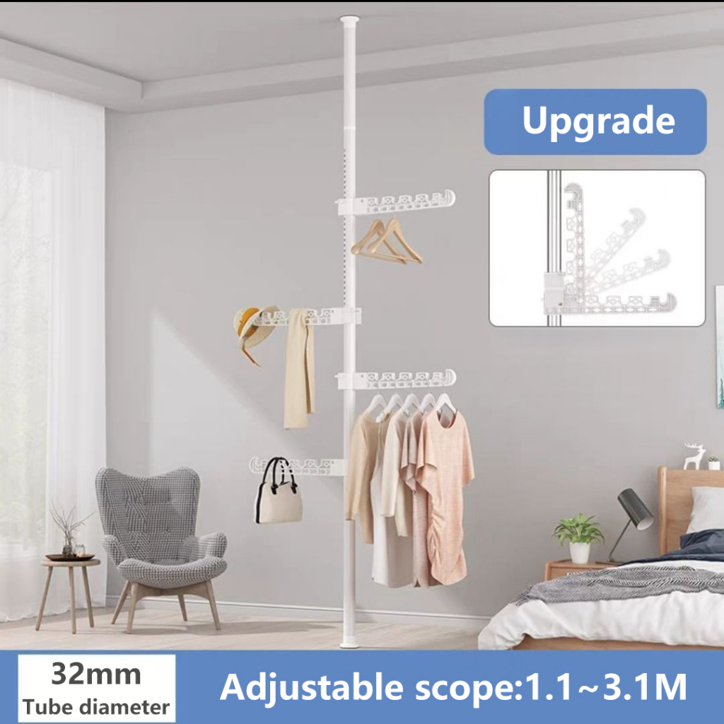 [SG Stock]🔥Saving Space Clothes Hanger Stand Height Adjustable 1.13.1M