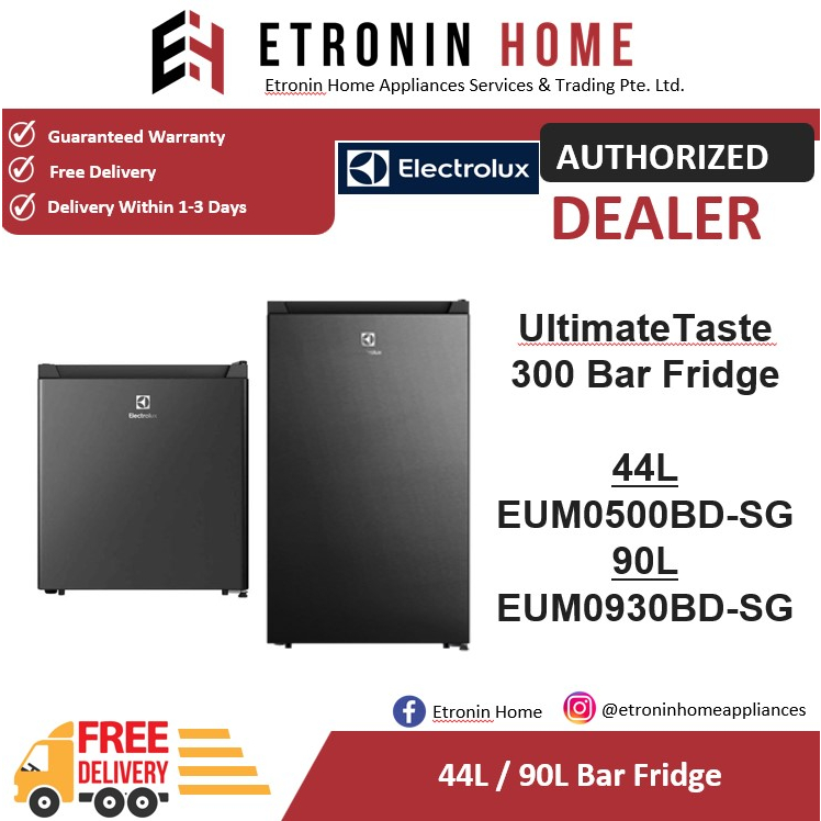 Electrolux 44L / 90L UltimateTaste 300 Mini Bar Fridge EUM0500BDSG
