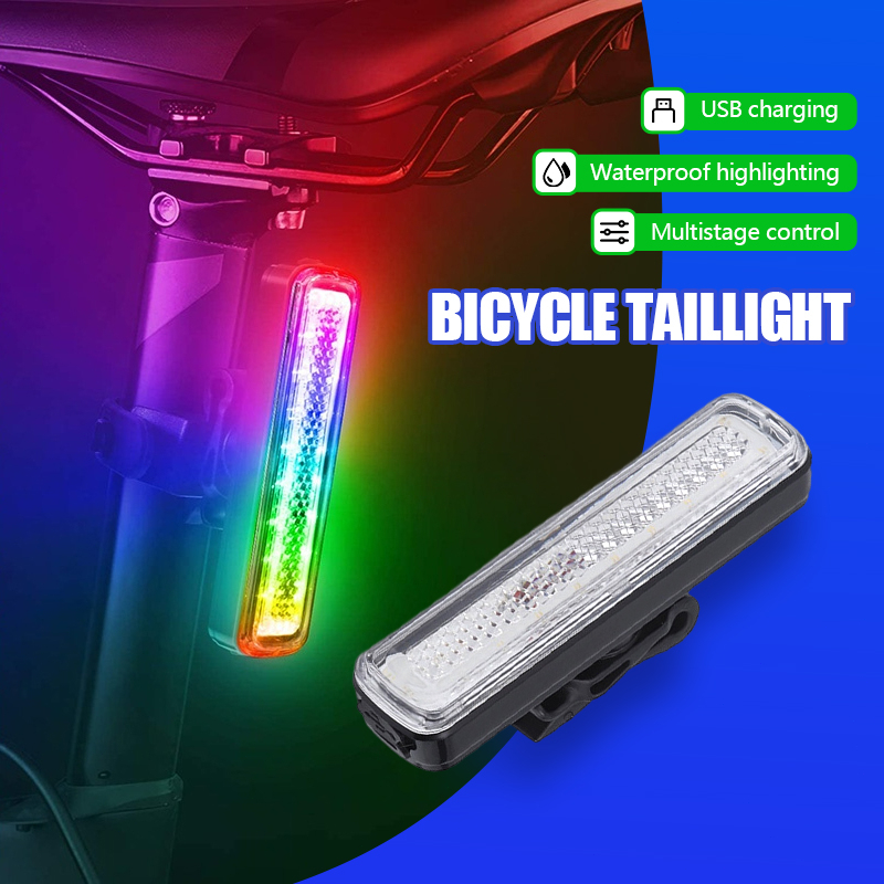 [SG SELLER] Ultra Bright Bike Tail Light Rainbow Color Led Bike Rear