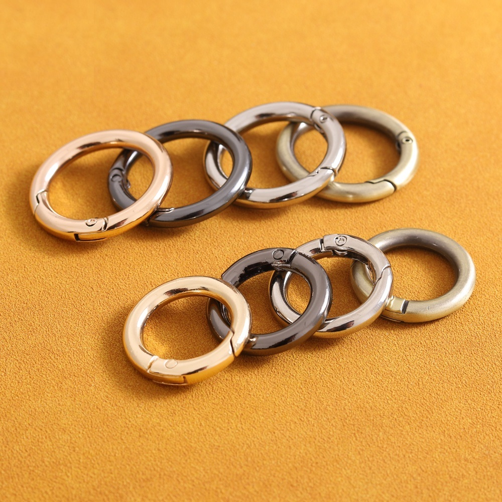 Key Ring Holder Flat Round Metal Spring Gate O Ring Keyring Strap ...