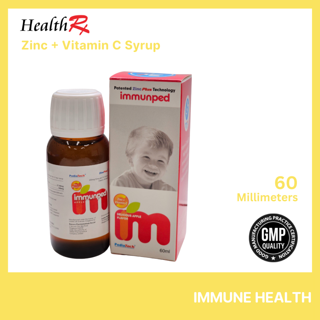 IMMUNPED Syrup 60ml with zinc + vitamin C (Kids) Helps support immune