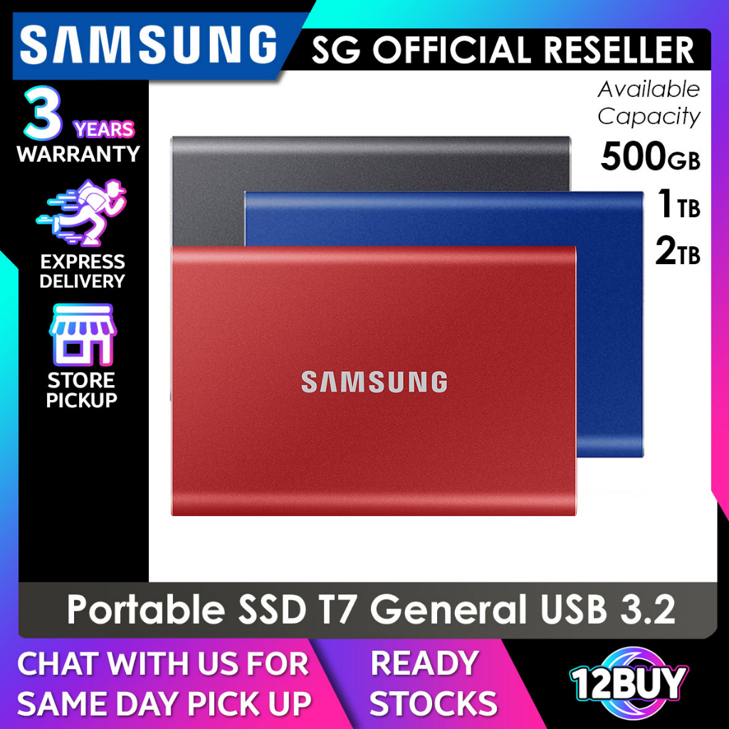 Samsung T7 500GB External USB 3.2 Gen 2 Portable SSD with Hardware  Encryption Indigo Blue MU-PC500H/AM - Best Buy