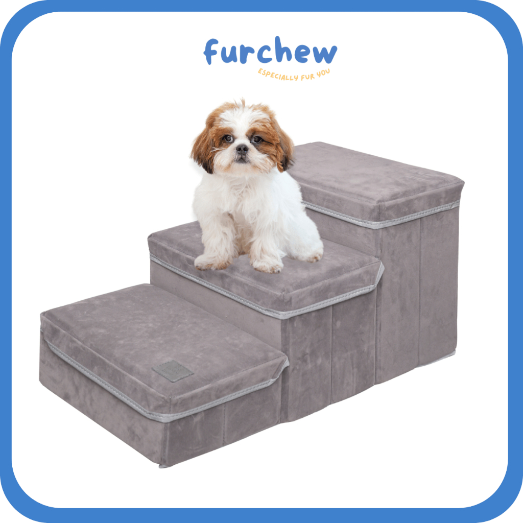 [SG] Goodest Friend Pet Stairs with Storage Foldable Ramp Up Stairs for Easy Access to Sofa