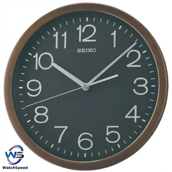 Seiko Clock QXA808A QXA808 Decorator Brown Marble Casing Black Dial
