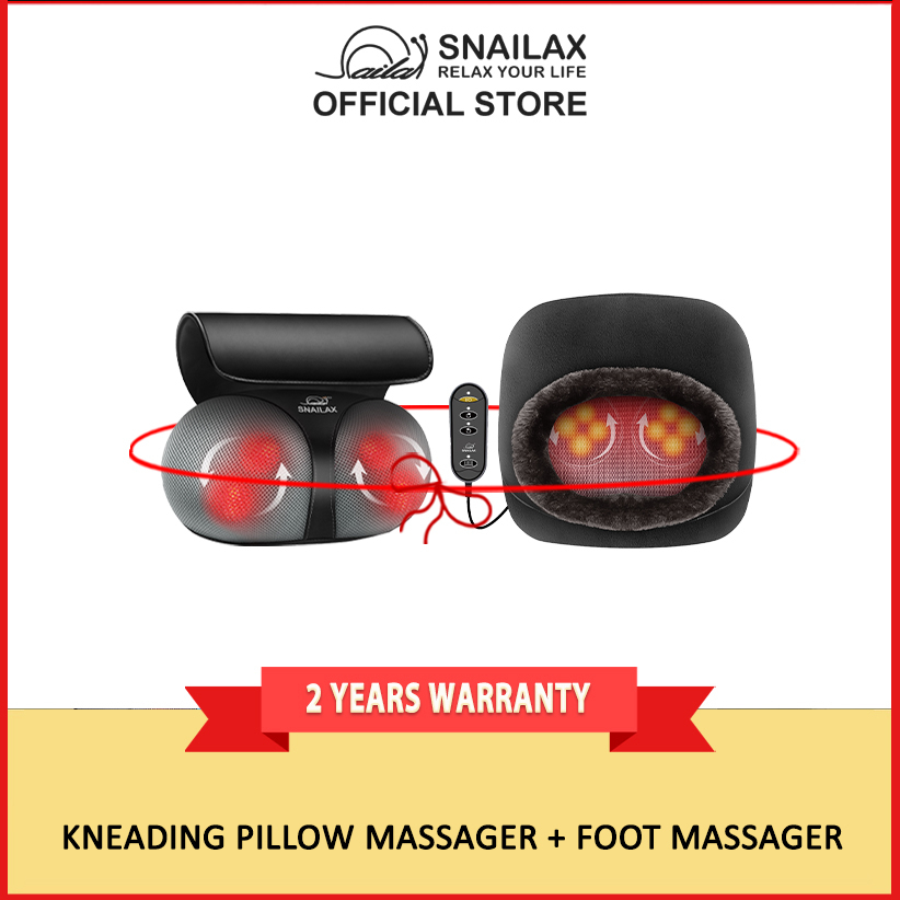 Snailax Shiatsu Multifunction Massage Pillow W Heat Sl N In Kneading Head Body Back Foot