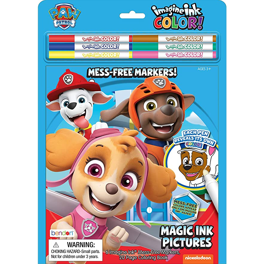 Imagine Ink COLOR! Book with Mini Markers-PAW Patrol (Bendon) | Shopee ...
