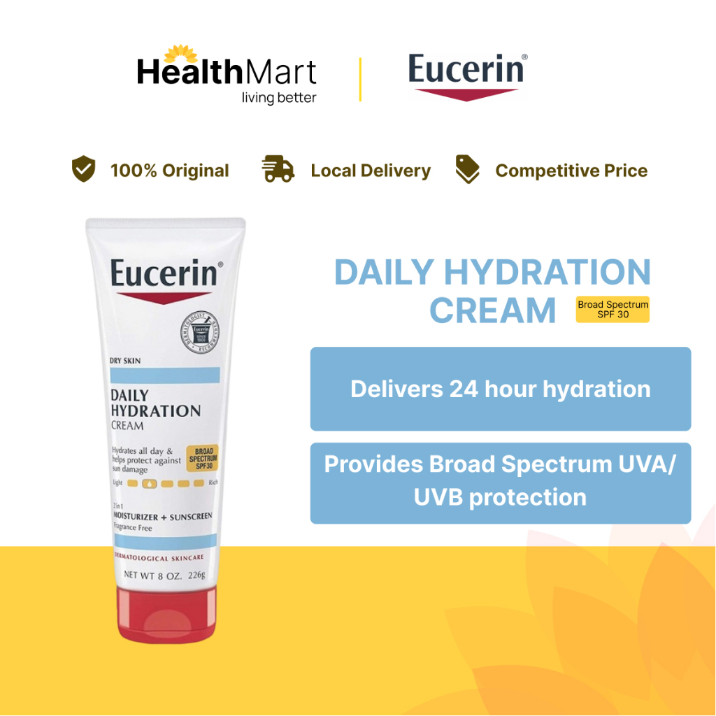 [SG] Eucerin Daily Hydration Cream with Broad Spectrum SPF 30, UVA/UVB ...